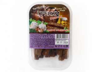 Ведро Ржаные гренки со вкусом четыре сыра: Сурские гренки Чеснок с зеленью (100 гр)